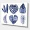 Designart - Tropical Blue Watercolour Leaves I - Farmhouse Canvas Wall Art Print